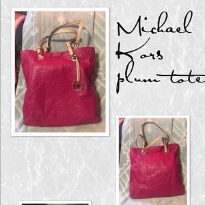 Michael Kors signature logo plum tote